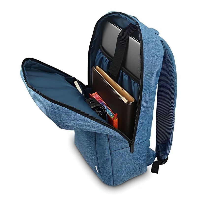 Mochila Lenovo B210 Casual Azul Com Tecido Resistente A Água E Capacidade Para Notebook Até 15,6 Polegadas