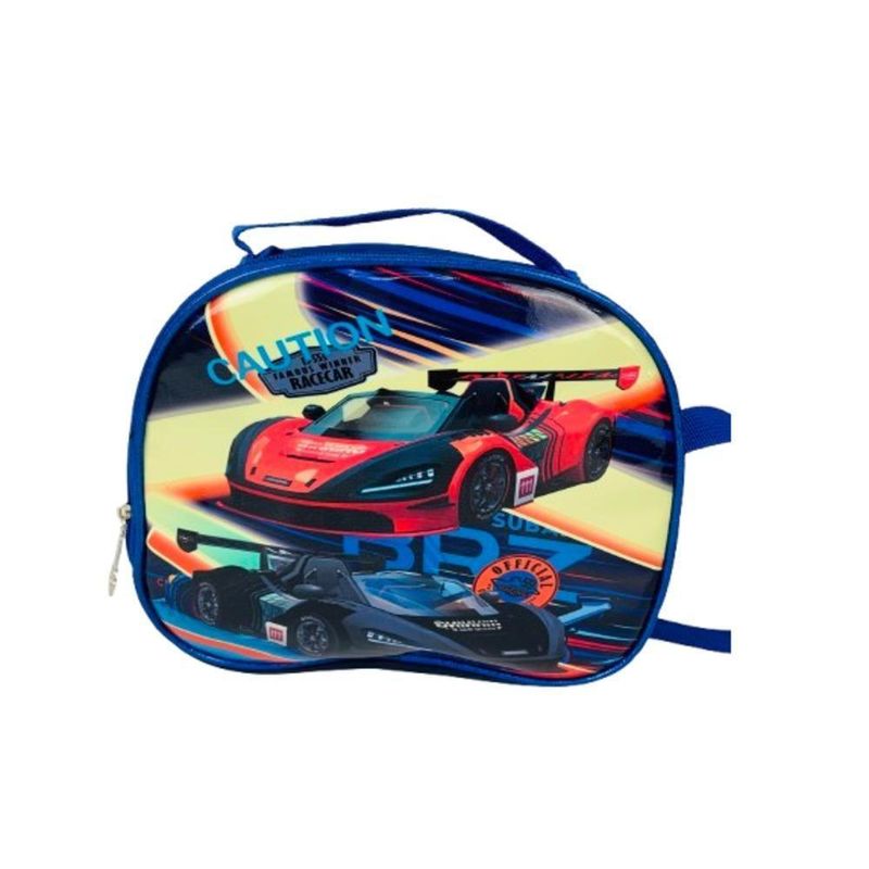 Kit Mochila Rodinha Lancheira Estojo Escolar Menino Carrinho