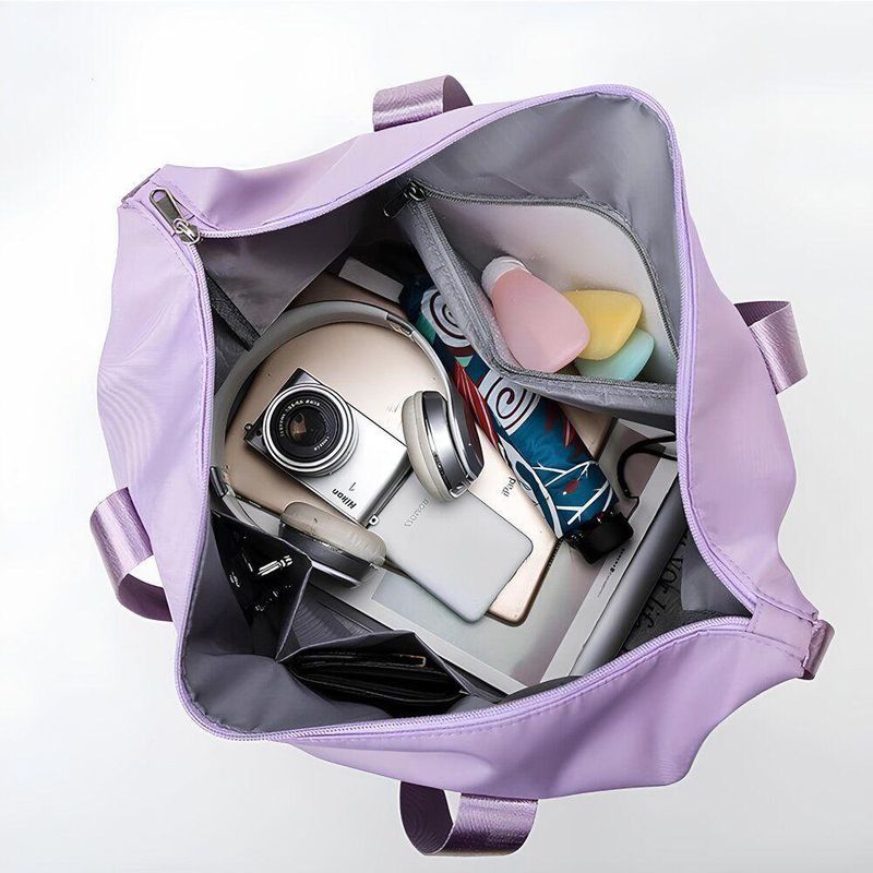 Bolsa De Viagem Mochila Dobrável Grande Impermeável Lilás