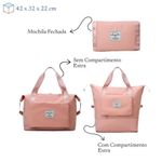 Bolsa De Viagem Mochila Dobrável Grande Impermeável Rosa