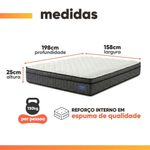 Cama Box Baú Colchão Queen Ortopédico D33 Euro Pillow Ultra 158x198x66cm Cinza