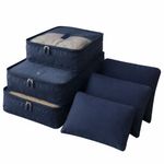 Kit Organizador De Viagem 6 Peças Com Zíper Reforçado Para Mala Mochila E Organização De Roupas