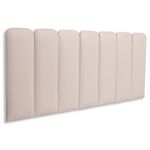 Cabeceira Casal Kit 7 Placas Modelo Arredondada para Cama com Fixação na Parede em MDF com Corino