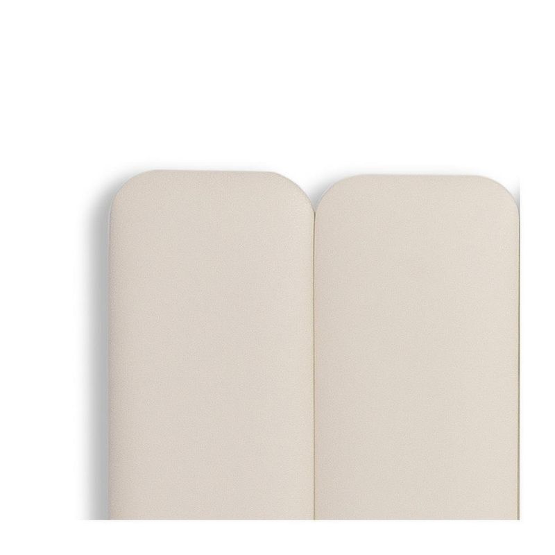 Cabeceira Casal Kit 7 Placas Modelo Arredondada para Cama com Fixação na Parede em MDF com Corino