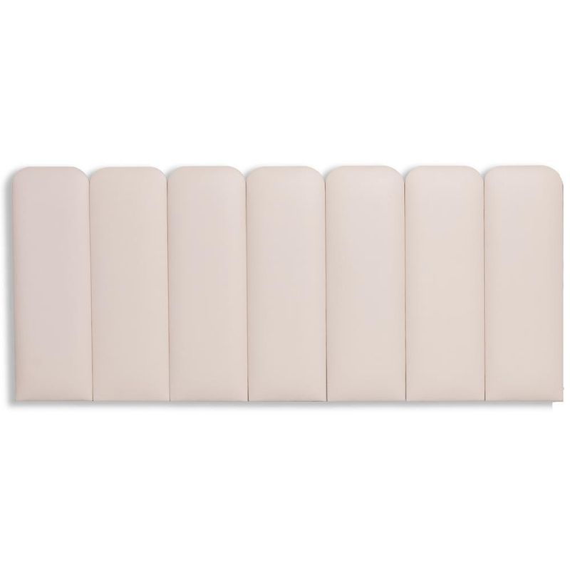 Cabeceira Casal Kit 7 Placas Modelo Arredondada para Cama com Fixação na Parede em MDF com Corino