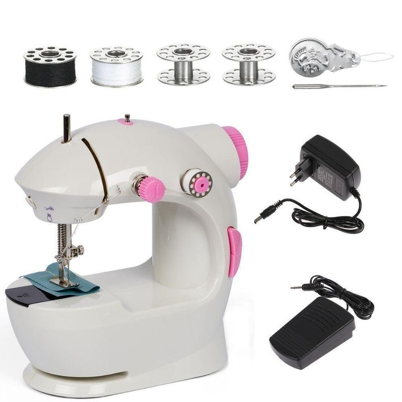 Kit Máquina de Costura Portátil Elétrica Yeet Mecânica Reta 750 Pontos Bivolt