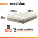 Cama Box Colchão Casal Molas Superlastic Euro Pillow Start 138x188x62cm Apolo Bege