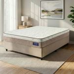 Cama Box Colchão Casal Molas Superlastic Euro Pillow Start 138x188x62cm Apolo Bege