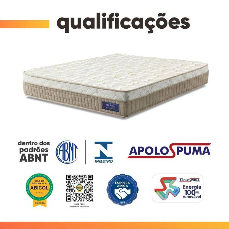 Cama Box Colchão Casal Molas Superlastic Euro Pillow Start 138x188x62cm Apolo Bege
