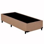 Cama Box Solteiro Suede Mega Cama Bege 88x188x42cm