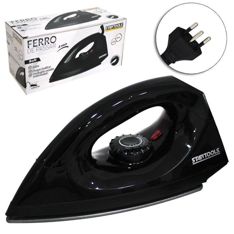 Ferro De Passar A Seco Soft 110V - Preta
