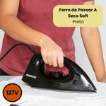 Ferro De Passar A Seco Soft 110V - Preta