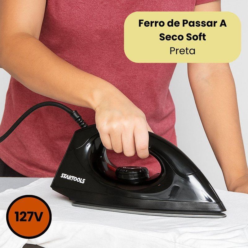 Ferro De Passar A Seco Soft 110V - Preta
