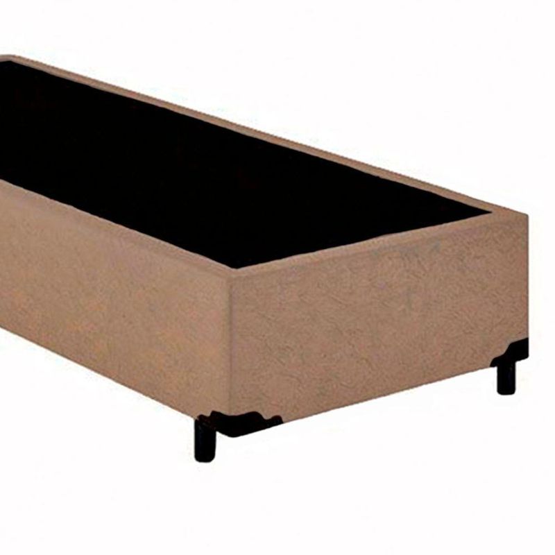 Cama Box Solteiro Suede Mega Cama Bege 88x188x42cm