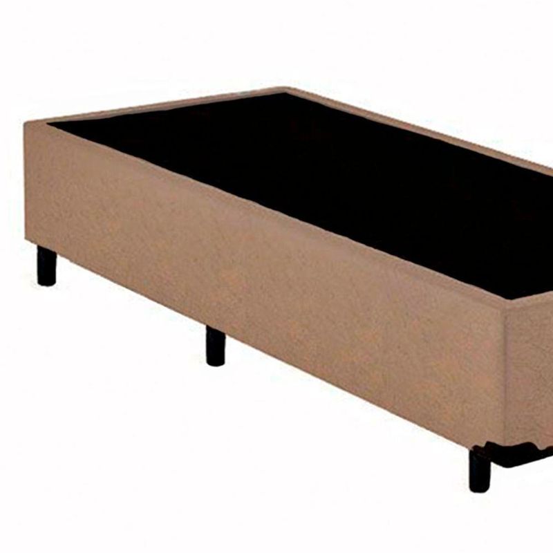 Cama Box Solteiro Suede Mega Cama Bege 88x188x42cm