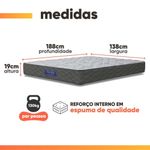 Cama Box Baú Colchão Casal Ortopédico Espuma D33 Hiper 138x188x60cm Apolo Cinza