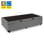 Cama Box Baú Solteiro Sintético Mega Cama Cinza 88x188x45cm