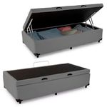 Cama Box Baú Solteiro Sintético Mega Cama Cinza 88x188x45cm
