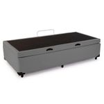 Cama Box Baú Solteiro Sintético Mega Cama Cinza 88x188x45cm