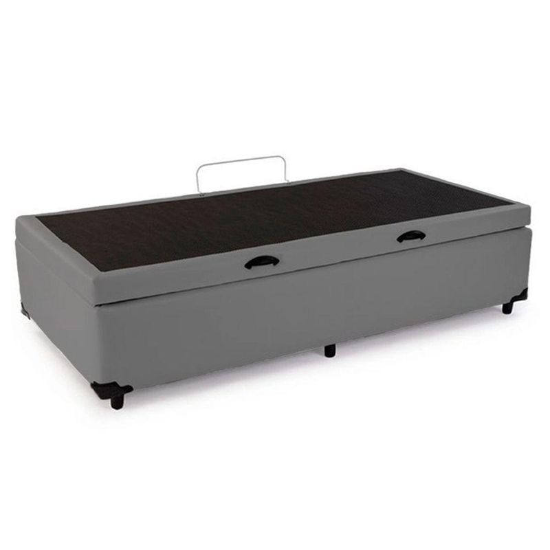 Cama Box Baú Solteiro Sintético Mega Cama Cinza 88x188x45cm