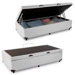 Cama Box Baú Solteiro Sintético Cama Branco 88x188x45cm