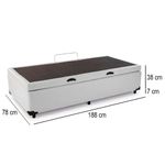Cama Box Baú Solteiro Sintético Cama Branco 88x188x45cm