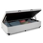 Cama Box Baú Solteiro Sintético Cama Branco 88x188x45cm