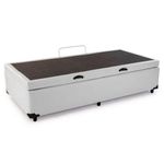Cama Box Baú Solteiro Sintético Cama Branco 88x188x45cm