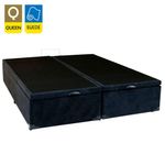 Cama Box Baú Queen Bipartido Suede Cama Preto 158x198x45cm