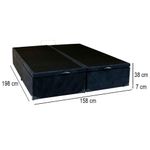 Cama Box Baú Queen Bipartido Suede Cama Preto 158x198x45cm