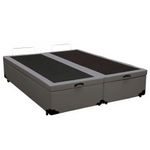Cama Box Baú Casal Bipartido Sintético Cama Cinza 138x188x45cm