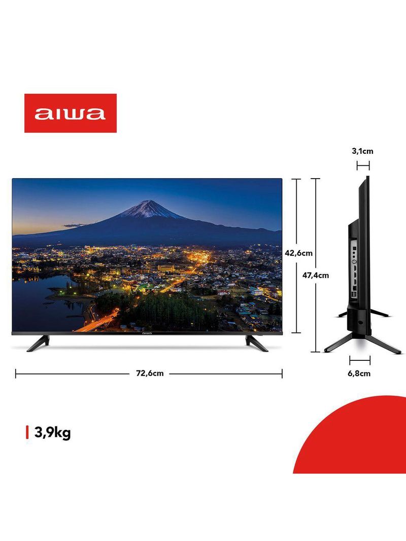 Smart Tv Aiwa 32" Android, Hd, Comando De Voz, Dolby áudio, Hdr10 - Aws-tv-32-bl-02-a Tv 32 Android