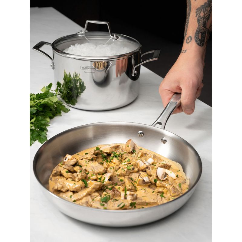 Frigideira Tramontina Grano Aço Inox e Corpo Triplo 30 cm 3,4 L