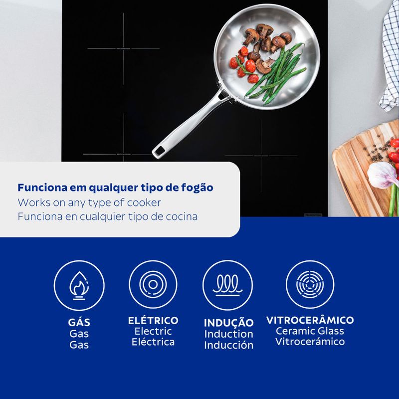 Frigideira Tramontina Grano Aço Inox e Corpo Triplo 30 cm 3,4 L