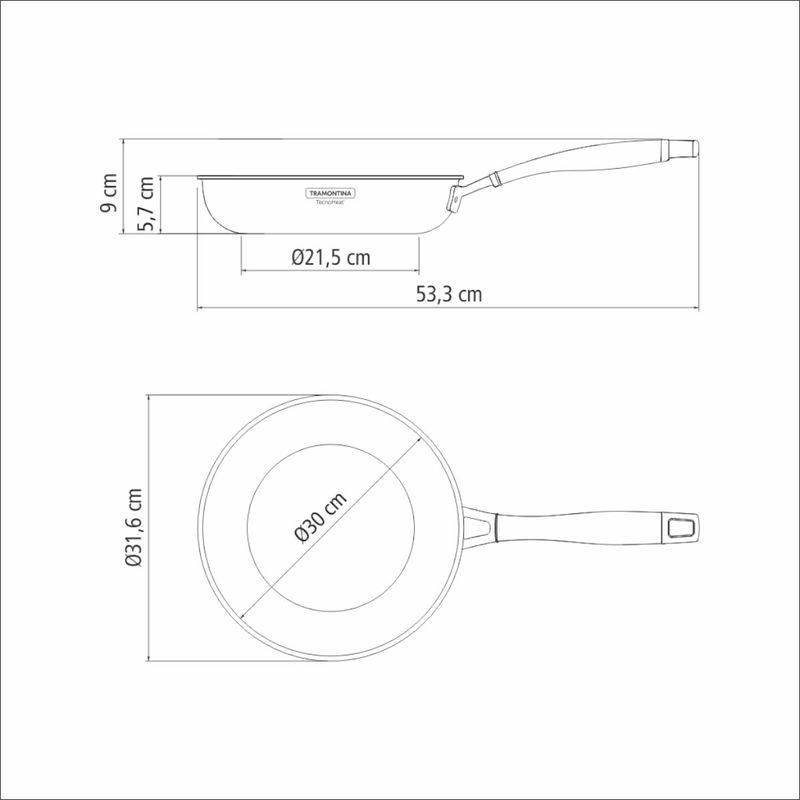 Frigideira Tramontina Grano Aço Inox e Corpo Triplo 30 cm 3,4 L