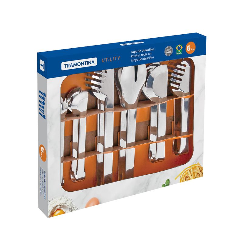 Jogo de Utensílios Tramontina Utility em Aço Inox 6 Peças
