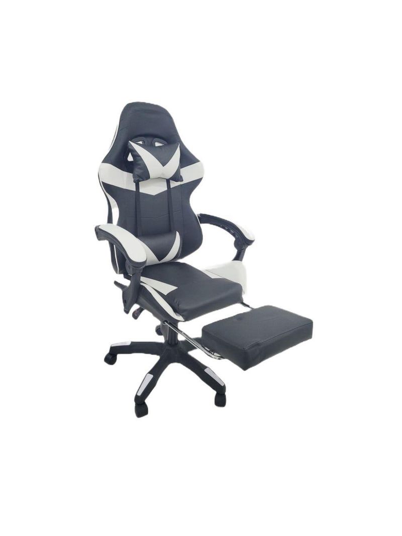 Cadeira Gamer Stillus Ergonômica Oficial Apoio De Pés Preta / Branca