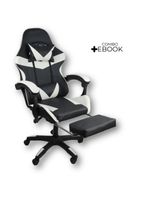 Cadeira Gamer Stillus Ergonômica Oficial Apoio De Pés Preta / Branca