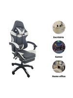 Cadeira Gamer Stillus Ergonômica Oficial Apoio De Pés Preta / Branca