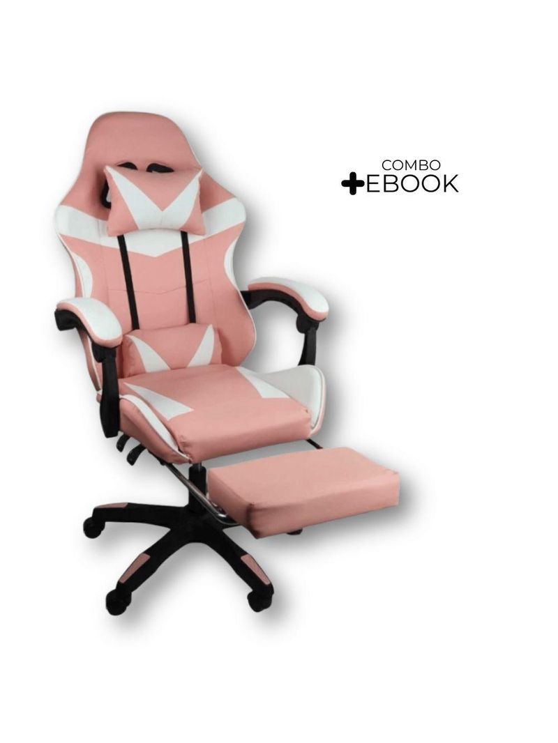 Cadeira Gamer Stillus Ergonômica Oficial Apoio De Pés Rosa