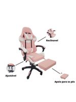 Cadeira Gamer Stillus Ergonômica Oficial Apoio De Pés Rosa