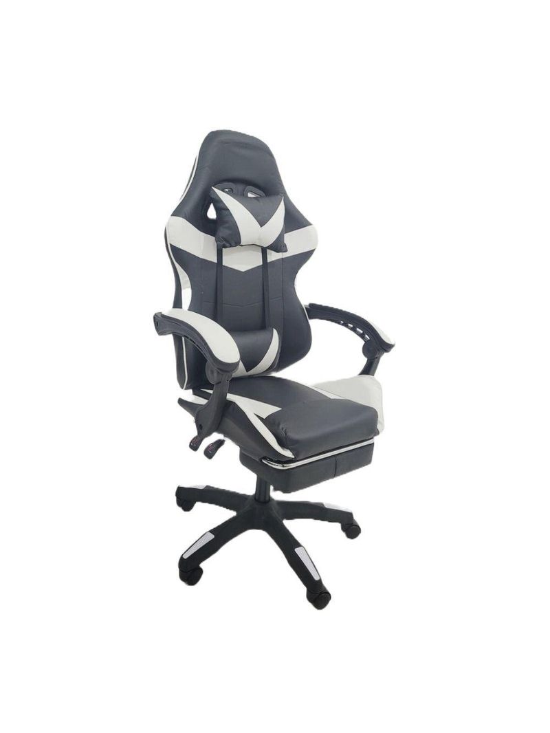 Kit 2 Cadeiras Gamer Stillus Oficial Apoio De Pés Preta / Branca