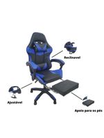 Cadeira Gamer Stillus Ergonômica Oficial Apoio De Pés Azul