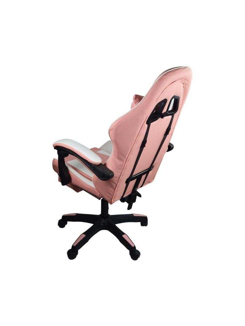 Kit 2 Cadeiras Gamer Stillus Oficial Apoio Branco/rosa