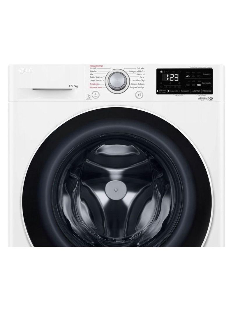 Lava e Seca Smart LG VC5 12kg Branca Com Inteligência Artificial AIDD CV3012WC5 110V