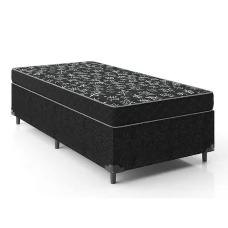 Cama Solteiro Conjugado Especial Ortopédico - Preto
