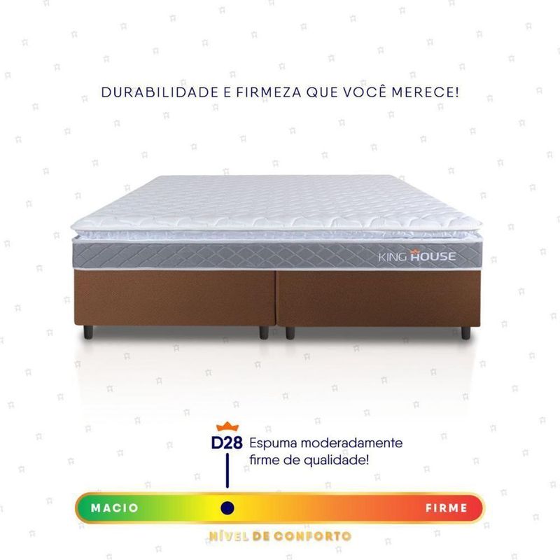 Cama Box Durban Espuma D28 King 193x203 Marrom King House