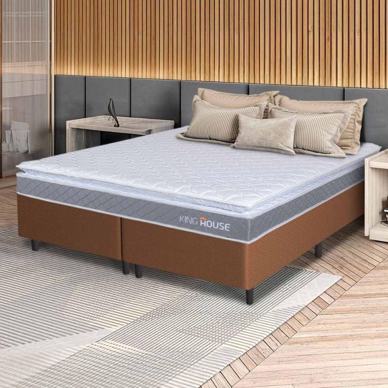 Cama Box Durban Espuma D28 King 193x203 Marrom King House