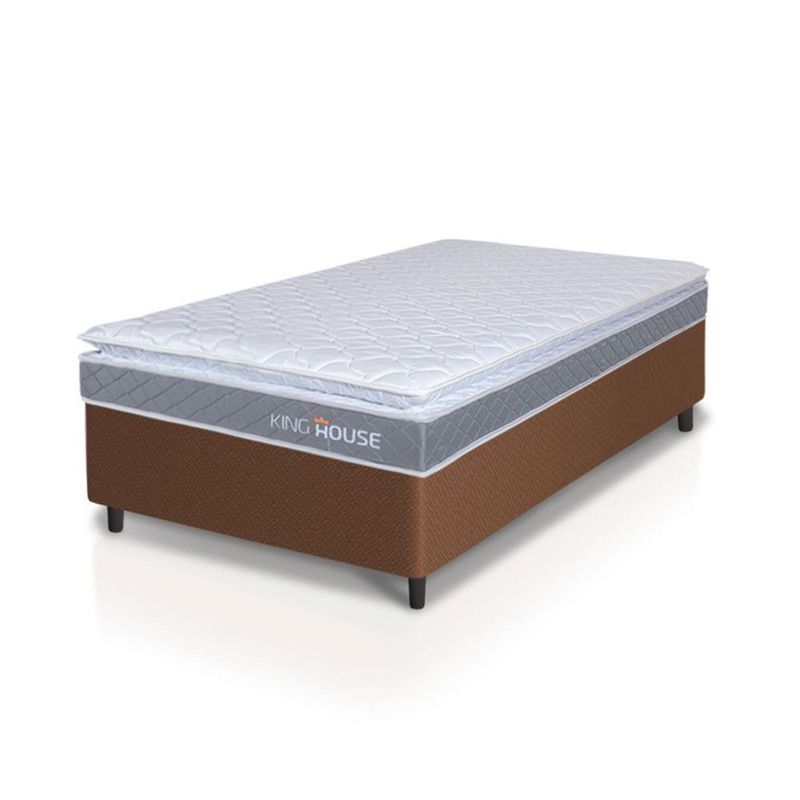 Cama Box Durban Espuma D28 Solteiro 88x188 Marrom King House