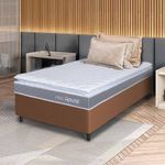Cama Box Durban Espuma D28 Solteiro 88x188 Marrom King House